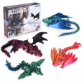 thumbnail image 1 of Zumelio Juguete de Dragones 3D Impresos de 4 Piezas, 30 cm, con Alas, 1 of 6