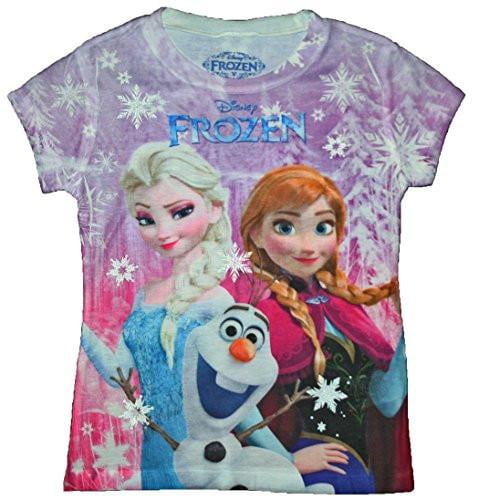 Disney - Disney Frozen Little Girls Anna, Elsa & Olaf Sublimated T ...