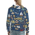 thumbnail image 7 of Uemuo Marine Nautical Pattern Women's Hoodie with Eye-catching Drawstrings- Casual Pullover Hoodie with Kangaroo Pocket, Stylish Hooded Sweatshirt-XX-Large, 7 of 7