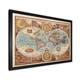 thumbnail image 2 of Designart 'Vintage Map of The World VIII' Vintage Framed Art Print, 2 of 4