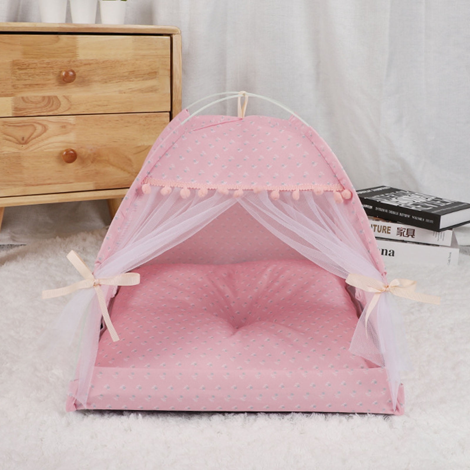 Camping Tent Dogs Bed Pet Teepee for Dogs Kennel Indoor Nest Bed for Puppy Cave Dogs House