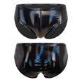 thumbnail image 3 of Calzoncillos de charol Wetlook para hombre, pantalones cortos ajustados para hombre, traje de baño de verano, traje de playa, calzoncillos de látex con cintura elástica, 3 of 5