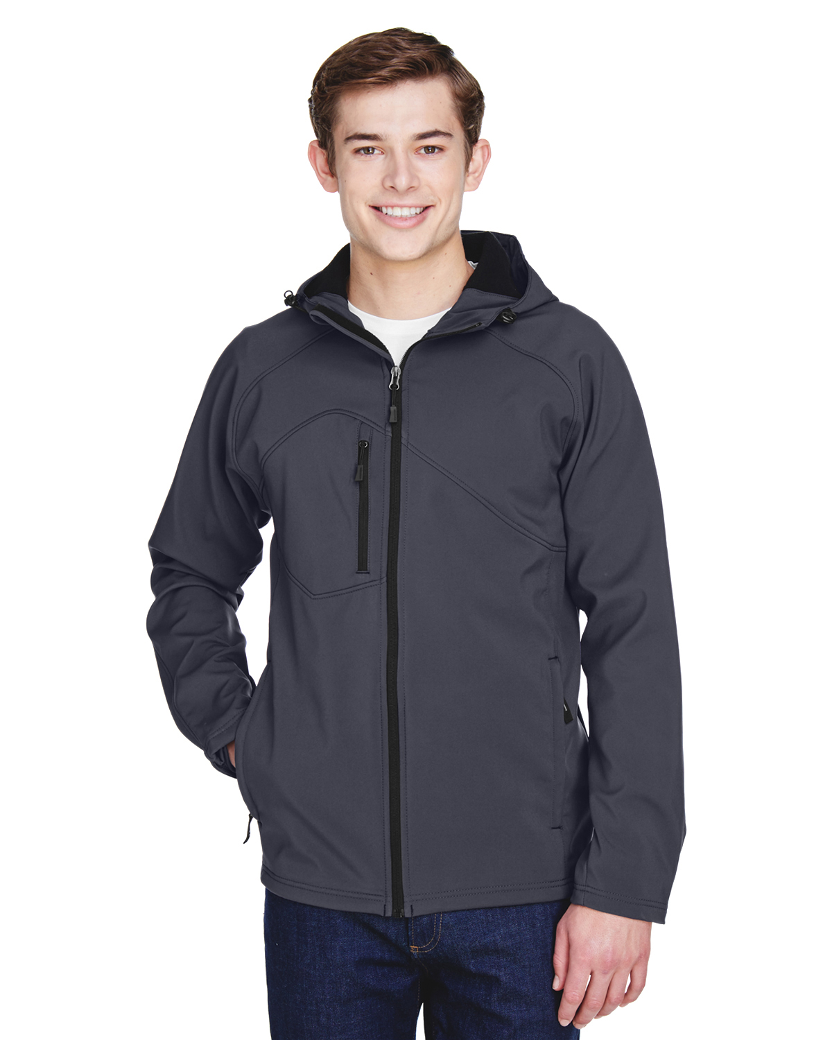 Men's Prospect Two-Layer Fleece Bonded Soft Shell Hooded Jacket - FOSSIL GREY - XL - image 1 of 3