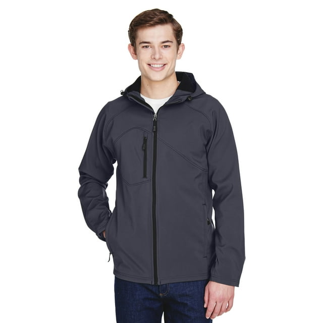 Men's Prospect Two-Layer Fleece Bonded Soft Shell Hooded Jacket - FOSSIL GREY - XL