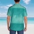 thumbnail image 4 of Pofeuu Teal Turquoise1 Print Hawaiian Shirt for Men Sleeves Casual Button Down Summer Beach Dress Shirts T-Shirts,XX-Large, 4 of 7