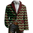 thumbnail image 4 of YUEHUA Blazer for Men One Button Notched Lapel St Patricks Day Suit Jacket Casual Business Jackets Sports Coats Slim Fit Plus Size Corduroy Blazer, 4 of 4