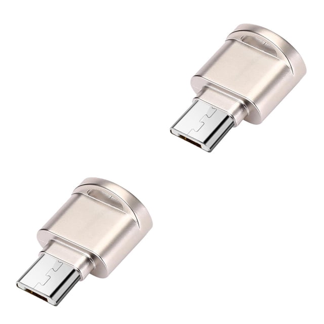 crativent Portable Type-C / for Micro USB Card Reader Mini Phone OTG Adapter Type-C Memory Card Reader For Golden 2Set