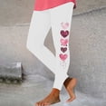 thumbnail image 3 of Feancey Birthday Gift Women's Workout Leggings Long Casual Heart Print High Waist Yoga Pants Valentines Day Stretchy Tummy Control Tights Ladies Holiday Gifts White L, 3 of 7