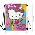 thumbnail image 6 of Hello Kitty Drawstring Backpack Water Resistant String Bag Sackpack Cinch for Sports, Gym, Travel, Swimming, Yoga, Beach, 6 of 7