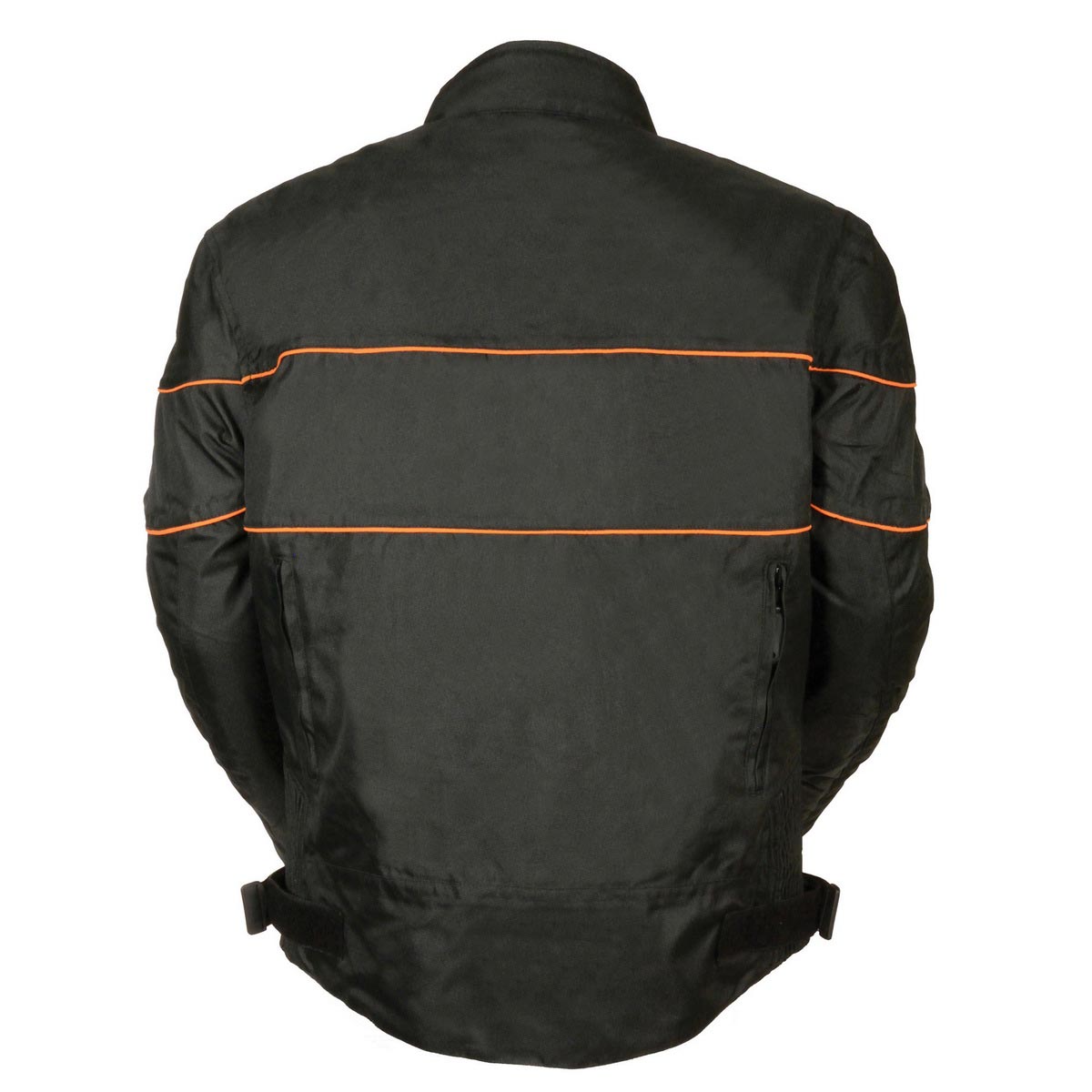Milwaukee Leather Men's Scooter Style Textile Jacket w/ Orange Stripes  Black - image 3 of 7