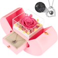 thumbnail image 1 of Rosa preservada con collar Lebana, regalo romántico rosa, 1 of 7