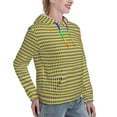 thumbnail image 6 of Lsque Mardi Gras Purple Yellow Plaid Pattern Casual Women's Hoodie,Hooded Sweatshirt with Kangaroo Pocket,Pullover Hoodie with Eye-catching Drawstrings-Large, 6 of 7