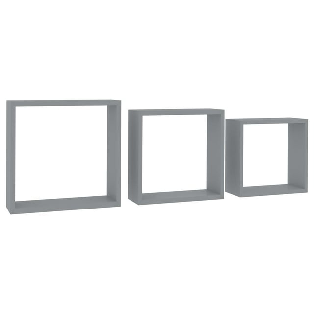 Estantes de Cubo de Pared Casafoyer Gris MDF 3 piezas