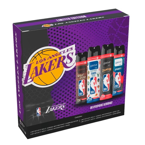 Set de regalo de desodorantes NBA Los Angeles Lakers de 4 unidades, 144 ml