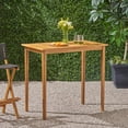 thumbnail image 3 of Outdoor Minimalist Acacia Wood Rectangle Bar Table Dark Gray Finish Weather-Resistant Bar Height Easy Assembly Patio Table, 3 of 10