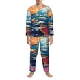 thumbnail image 3 of Sikiie Colorful Whimsical Earth Mens Pajama Set, Soft Warm Long Sleeve Sleepwear, Cozy Button-Down Pjs for Men-XX-Large, 3 of 7