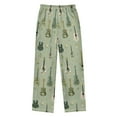 thumbnail image 2 of FORMRS Kids Pajama Pants with Pockets Size 6-8Y Boys Lounge Sleep Bottoms, Green Floral Guitar Pattern, 2 of 8