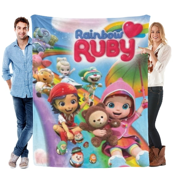 Throw Blanket for Rainbow Ruby Bed Couch Flannel Blanket for Kids Boys Girls Gifts Soft Warm Home Decor 30x40 Inch
