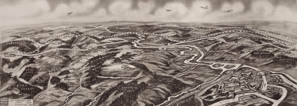 battle of verdun ww1 map battle of verdun ww1 map