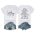 thumbnail image 2 of ZOHIUM Women's Fashion Tshirts Women's Fashion Round Neck Short Sleeved Let Them Misunderstand You Letter Printed Motivational Print Top T Shirt White Shirt Women's (White,M), 2 of 3
