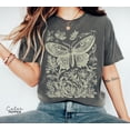 thumbnail image 5 of Vintage Oversized Moth Shirt, Cottagecore Nature , Washed Boho Gothic Nature Tee,, 5 of 6