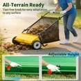 thumbnail image 4 of AIKKYS 21" Push Lawn Sweeper with Height Adjustment & 4 Fast Spinning Brushes,3.5 Cu. Ft. Leaf & Grass Collector for Grass Clippings,Leaves & Debris,Yellow&Black, 4 of 7