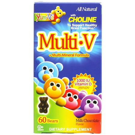Miam-V Multi-V + Formule multi-minéraux gélifiés, chocolat au lait, 60 Ct