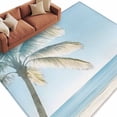 thumbnail image 2 of Palm Tree Washable Living Room Rugs 5'x7', Scenery Beach Low Pile Throw Large Area Rugs Non-Slip Sturdy Edge Binding Carpet for Dining Room Bedside Kitchen, 2 of 9