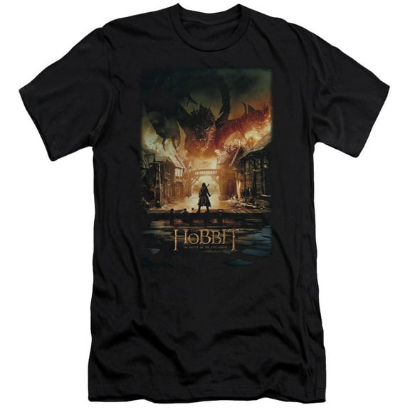 Hobbit - Smaug Poster - Slim Fit Short Sleeve Shirt - Large