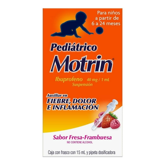 Motrin 40 mg/1 ml suspensión pediátrica sabor fresa frambuesa 15 ml
