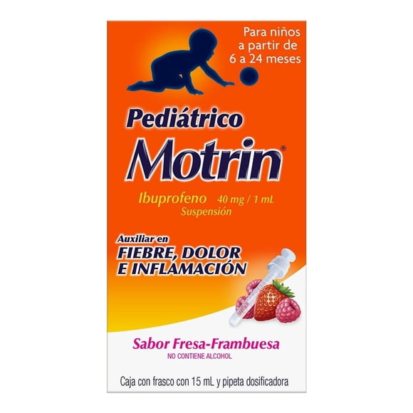 Motrin 40 mg/1 ml suspensión pediátrica sabor fresa frambuesa 15 ml