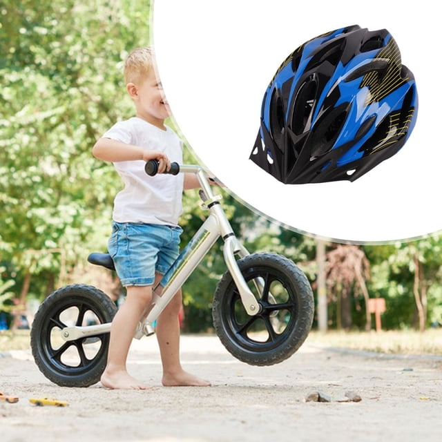 Casco de bicicleta infantil Casco deportivo ajustable para patinar al aire libre Negro Azul