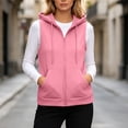 thumbnail image 2 of Wuztai Women's Zip Hooded Vest Sleeveless Casual Loose Solid Soft Lightweight Cardigan Jacket XXL, 2 of 7
