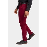 Victorious Men's Basic Casual Slim Fit Stretch Chino Pants DL1250 - Burgundy - 34/32