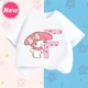 thumbnail image 3 of Camiseta de manga corta para niños con letras de la A a la Z de My Melody Anime, camiseta de algodón de verano para niños de Sanrio, regalo de cumpleaños kawaii suave con forma de corazón para niñas, 3 of 5