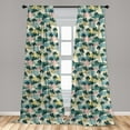 thumbnail image 4 of Ambesonne Aloha Curtains, Tropical Palms Abstract Art, Pair of 28"x95", Dark Teal Multicolor, 4 of 4