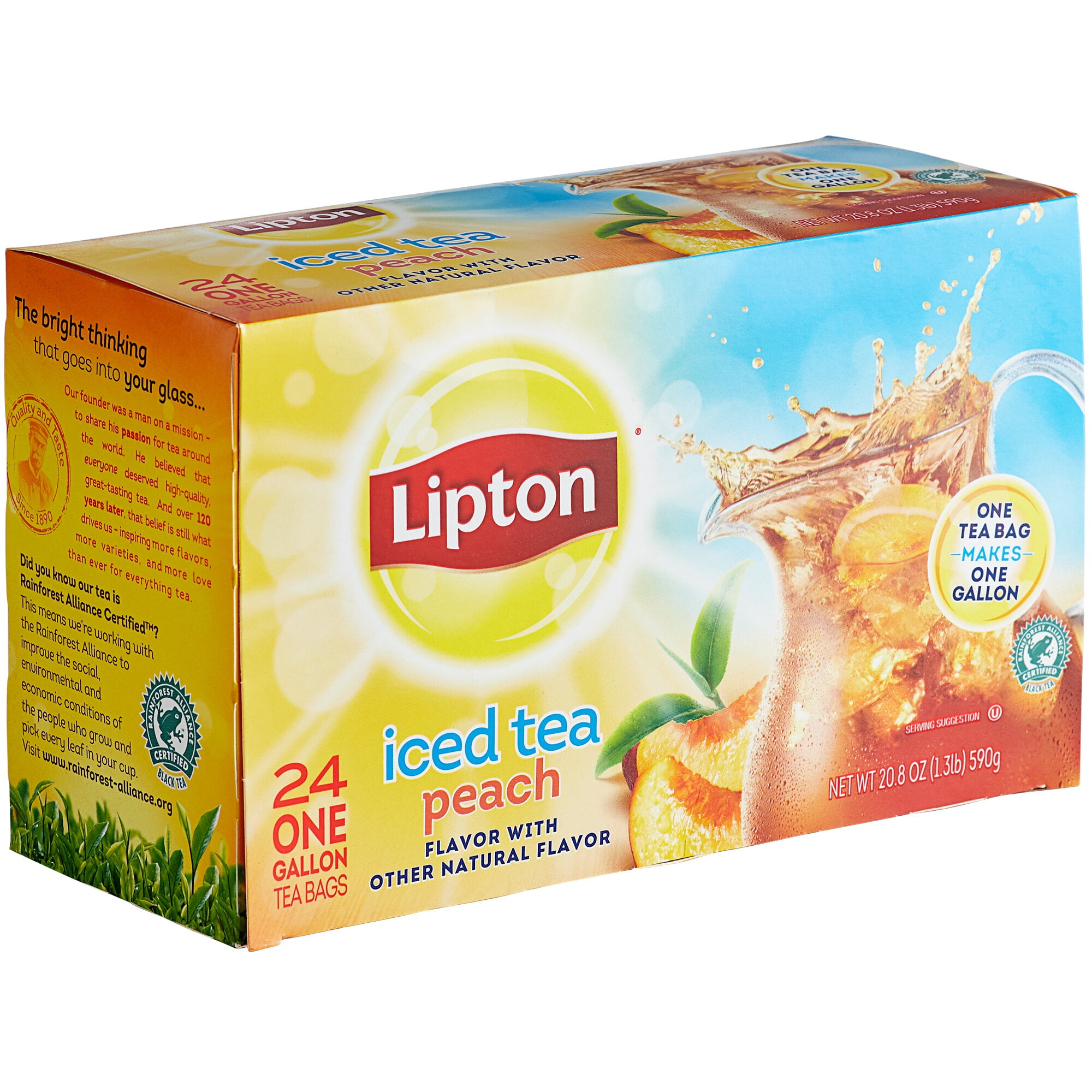 Lipton 24-Count Pack 1 Gallon Black Tea with Peach Iced Tea Filter
