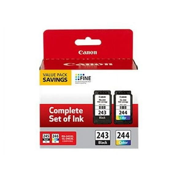 Canon PG-243 / CL-244 Value Pack - 2-pack - black, color (cyan, magenta, yellow) - original - ink cartridge - for PIXMA MG2525, MG2924, MG3020, MX492, TR4520, TS202, TS302, TS3120, TS3320, TS3322, TS3420