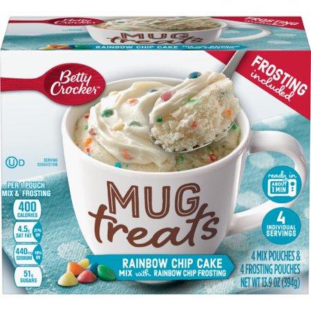 Betty Crocker Mug Treats Rainbow Chip Cake Mix (Pack of 4)