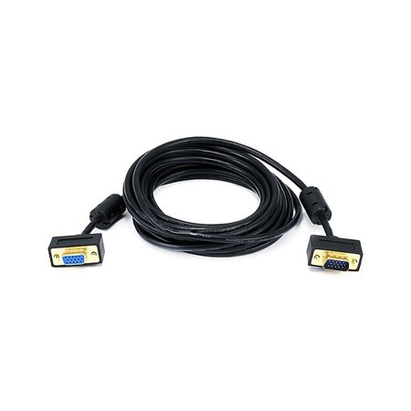 UPC: 0844660063728 | Monoprice 15  Ultra Slim Super VGA Male to Female 30 to 32AWG Monitor Cable With Ferrites Black