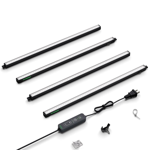 Luces LED de cultivo VIVOSUN T5, 60 W, 5000 K, espectro completo, 2 pies, paquete de 4