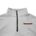 thumbnail image 5 of AWZXDE Men's Solid Color Half Zip Stand Collar Sweatshirt, Outdoor Sporty Fashion Pullover Grey,M, 5 of 7