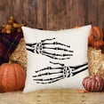 thumbnail image 4 of Halloween Skull Decorative Pillow Covers Cotton Linen Vintage Skeleton Hand Hug You Wicked Scary October 31 Halloween Home Sofa Couch Decor Throw Pillow Cases 20x20 Inch, White, 4 of 6