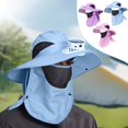 thumbnail image 7 of SLYNSHome Solar Fan Fishing Hat for Men & Women Blue Wide Brim Visor Hats with Fan Outdoor Sun Protection Wide Brim Hat with Face Cover & Neck Flap, 7 of 7
