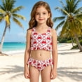 thumbnail image 2 of Shadoumai Girls Tankini Swimsuits Size 12 Ruched Side Bikini Set Adjustable Straps Tankini Set Two piece Ribbed Girls Bathing Suit, 2 of 9