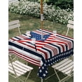 thumbnail image 3 of Square Outdoor Tablecloth with Umbrella Hole 4th of July Outside Table Cloth Waterproof Patio Table Cover Independence Day American Flag Star Striped Zipper Tablecloths for Picnic Camping 54x54 Inch, 3 of 8