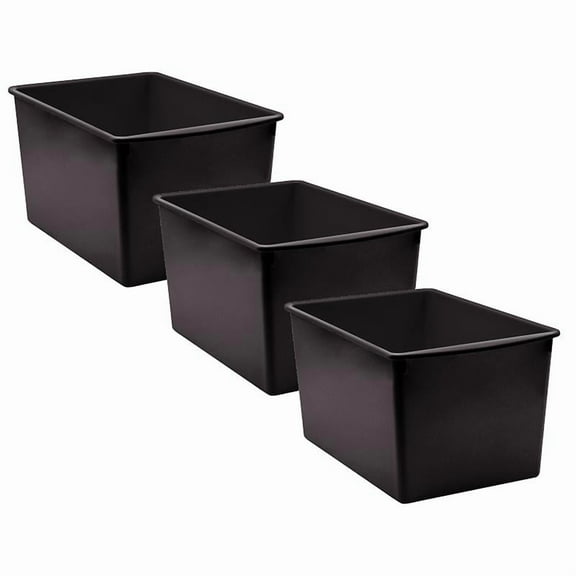 Teacher Created Resources Black Plastic Multi-Purpose Bin, Pack of 3