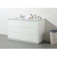 thumbnail image 3 of Stufurhome Lang 56 Inch White Double Sink Bathroom Vanity, 3 of 7