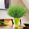 thumbnail image 4 of Sinhoon 8 Bundles Outdoor Artificial Flowers UV Resistant Fake Boxwood Plants Faux Plastic Greenery for Indoor Outside Plants Garden Home Decor, Green, 4 of 8
