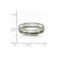 thumbnail image 7 of Titanium Ridged Edge 5mm Polished Band Size: 6; for Adults and Teens; for Women and Men, 7 of 7